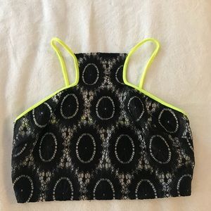 Funky Lace & Neon Crop Top